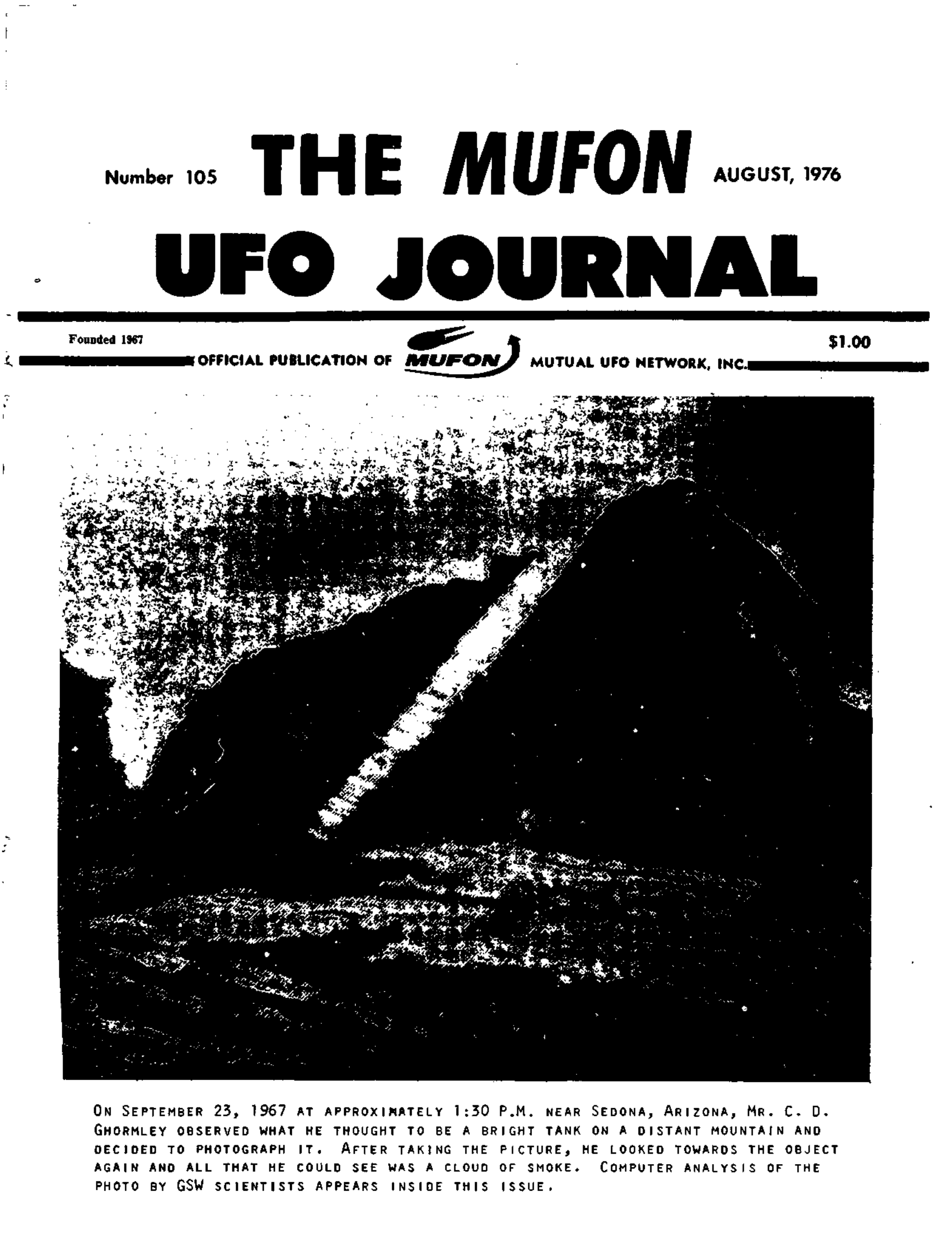 Complete text and images from the MUFON UFO Journal - 1976 8. August issue of the MUFON UFO Journal.